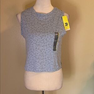 All in Motion Blue Patterned Muscle Tee